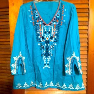 Cute boho embroidered top